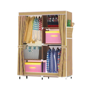 Cabinet ตู้เสื้อผ้า ตู้เก็บของเอนกประสงค์ 5 ช่อง สูง 170 cm. (Yellow/Brown)