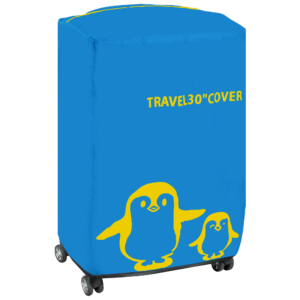 GetZhop ผ้าคลุมกระเป๋าเดินทาง ถุงครอบ กระเป๋าเดินทาง ลายเพนกวิน ขนาด 30 นิ้ว  ( สีฟ้า )
