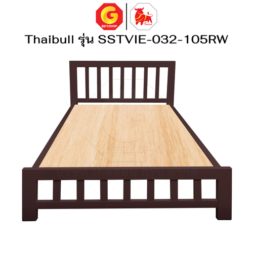 Thaibull เตียงเหล็กพร้อมแผ่นไม้ ขนาด 3.5 ฟุต เตียงหอพัก เตียงระแนง รุ่น SSTVIE-032-105RW (ผลิตในไทย) - Image 21