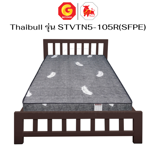 Thaibull เตียงระแนง 3.5 ฟุต พร้อมเบาะท็อปเปอร์ 5 นิ้ว โครงเหล็ก เตียงเดี่ยว แข็งแรง รุ่น STVTN5-105R(SFPE) - Image 18